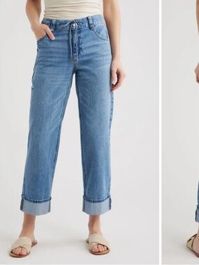 Jcrew Cuffed Wide Leg Jeans